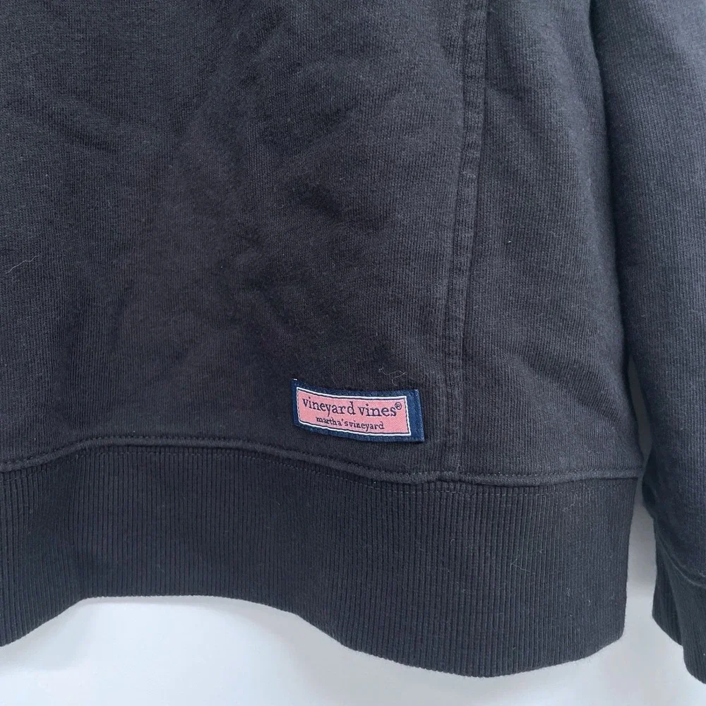 Vineyard Vines Two‎ Tone 1/4 Zip Pullover Sweatshirt Large Black Red